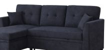 Sectional Sofa Bed, Dark Blue