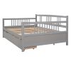 Full Size Daybed Wood Bed with Two Drawers,Gray(OLD SKU:LP000058AAE)