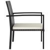 Dining Chair Set of 2 Black and Cream
