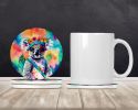 Hippie Animal Koala Large Sandstone Coasters Pack of 4 Absorbent Round Coasters Decor Gifts for Men or Women, 4 in, Multicolor