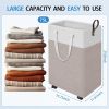 75L Rolling Laundry Basket with Wheels, Collapsible & Waterproof Laundry Hamper, Mobile Clothes Hamper