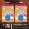 Combo Pack Garden Flag Stand Black 36x16 in & Garden Flag Easter Decoration Three Gnomes with Large Easter Egg 12x18 inch Double-Sided Burlap Fabric