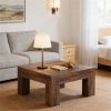 Wooden Coffee Table with Robust Legs Square Living Room Table for Sofa & Bedroom Compact Home Furniture