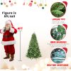 4Ft Christmas Tree, Prelit Green fir Premium Artificial Tree, 636 Realistic PE&PVC Mixed Tips