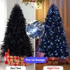 7ft Lighted Artificial Christmas Tree, 1916 Premium PE/PVC Branches, 450 Lights, Halloween Tree, Black