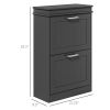 Modern Shoe Storage Cabinet with 2 Flip Drawers for 10 Pairs, Narrow Shoe Organizer for Entryway, Hallway, Black