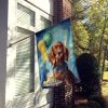 Irish Setter Happy Birthday House Flag Large Porch Sleeve Pole Decorative Outside Yard Banner Artwork Wall Hanging, Polyester, House Size, Multicolor