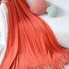 SOGA 2X Orange Acrylic Knitted Throw Blanket  Couch Bed Sofa Home Decor