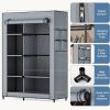 40 Inch Hanging Clothes Rack With Fabric Cover, Portable Freestanding Multi-purpose Wardrobe, Gray