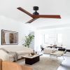 52 in. Black Lowe Profile Ceiling Fan with Light
