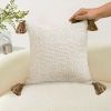 SOGA 2X 50cm Beige Rib Knit Throw Pillow Cover