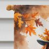 Red Brown Dachshund Thanksgiving House Flag Large Porch Sleeve Pole Decorative Outside Yard Banner Artwork Wall Hanging, Polyester, House Size