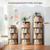 5 Tier Rotating Bookshelf, 360Ã‚Â° Display Round Spinning Bookshelf, Space-Saving, Small Space Rotating Bookshelf Tower for Bedroom, Living Room, Home