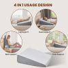 Wedge Pillow, Memory Foam Bed Wedge for Acid Reflux Recovery, Removable Washable Cover, White Gray, 23.6Ãƒâ€”23.6Ãƒâ€”7.5in