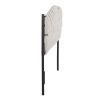 Twin Size Headboard in Black Metal and Cream Fabric