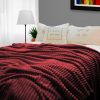 SOGA 2X Burgundy Throw Blanket &  Bed Sofa Comforter
