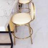 Modern PU Leather Counter Stools with Upholstery Beige