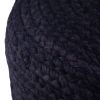 Lydia 18 inch Wide Round Pouf in Navy and Natural Hand Braided Jute