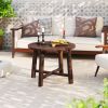 Patio End Table with Solid Wood Structure for Garden Deck Poolside and Indoors
