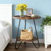 Chic Coffee Table,Round Sofa Table, 2-Tier Accent Table