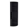 71" Corner Bar Cabinet with Five Shelves, Eight Bottle Cubbies and Stemware,Black