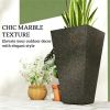 High flower pot, plastic flower pot, brown