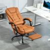 Vinsetto 7-Point Massage Office Chair, High Back Massaging Desk Chair with Lumbar Support, Footrest, for Home Office, Light Brown