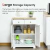Sideboard Buffet Cabinet with Storage, 27" Kitchen Cabinet with Adjustable Shelf, 2 Drawers and 2 Doors, Coffee Bar Cabinet with Rubberwood Tabletop