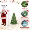 5ft Artificial Christmas Tree with 937 Mixed PE & PVC Tips, Unlit Easy Assembly Hinged Spruce Xmas Tree for Indoor Outdoor, Green