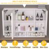 Modern 39x28 inches bathroom cabinets, medicine cabinets with mirrors and LED lights, bathroom storage cabinet with multilevel storage compartments