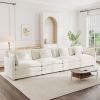 Free Combination Modular Sofa Free,4 Seater Sofa Comfy Chenille Fabric,Sectional Sofa Couch,White