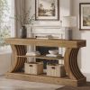 70.9 Inch 3-Tier Console Table Entryway Couch Table Sofa Back Organizer Wood Living Room Decorative Display Shelf