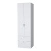 White 2-Door 2-Drawer Wardrobe
