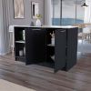 Wenge and Onyx Double Door Cabinets Kitchen Island