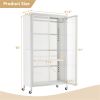 Modern Mobile Closet Armoire - 31.5"x14.5"x58" Size, Visible Doors, Adjustable Shelves & Hanging Rod, Ideal for Home Clothing Storage