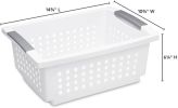 10-Pack Medium Stacking Basket, Open Top Plastic Storage Organizer, White - Stackable Crate Containers for Countertop, Cabinet, Pantry Shelf
