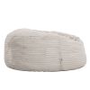 Modern 5-Foot Round Memory Foam Bean Bag Soft Corduroy Fabric Bean Bag Chair, Taupe