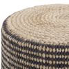 Larissa 18 inch Wide Round Pouf in Natural Hand Braided Jute