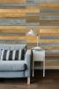 Thermo-treated 1/4 in. x 5 in. x 4 ft. Gold/Brown/Gray Mixed Colors Wood Wall Planks 10 Sq. Ft. per Pack