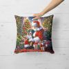 Greater Swiss Mountain Dog and Santa Claus Throw Pillow Machine Washable, Indoor Outdoor Decorative Pillow for Couch, Bed or Patio, 18Hx18W
