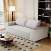 63" 2Setaser Sofa,Corduroy Fabric,Deep Seat Couches,Comfy Loveseat Sofa,No Assembly,1pcs for Living room, Bedroom,Conference room ,Apartment,White