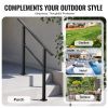 Outdoor Handrails for 2-3 Step Stairs Black Square Tube Easy Install for Senior