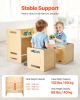Weaning Table and Chair Set Montessori Toddler Desk with 2 Chairs Wood