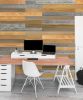 Thermo-treated 1/4 in. x 5 in. x 4 ft. Gold/Brown/Gray Mixed Colors Wood Wall Planks 10 Sq. Ft. per Pack