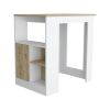 Stirling Kitchen Island with 1-Door Cabinet Push to open System and Side Shelves