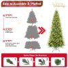 Artificial 7ft Green Christmas Tree with 1180PVC/Hard Needle Mixed Branch Tips, 400L warm white led, memory wire+iron wire