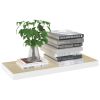 Floating Wall Shelves 2 pcs Oak and White 23.6"x9.3"x1.5" MDF