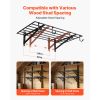 2-Tier Heavy Duty Wall Garage Shelving, 2 x 4 ft Steel Wall Mounted Shelving Unit with Hooks
