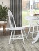 White Finish 5pc Round Dining Table Set with 4 Windsor Chairs Farmhouse Style Wooden Furniture Casual Dining Kitchen Breakfast Nook
