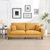 74" High Resilience three seater Sofa, Wooden Frame 3 Seat Sofa, Comfy , Modern Upholstered Sofa, Living Room Bedroom Apartment , Orange
